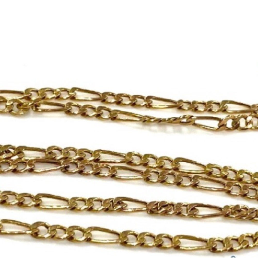 10K Yellow Gold Figaro Link Chain Necklace Size 18" 2.62g